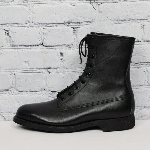 Vintage Men\'s 1987 Addison Shoe Comp. Black 9 Hole Military Combat Boots - 8 W main image 7